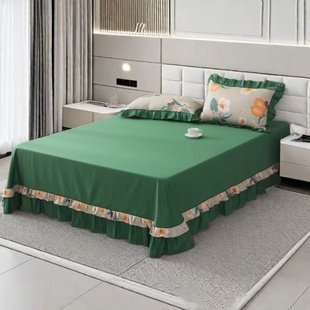 床单单件纯棉100全棉高端2025新款花边裙边加大250x270四季通用