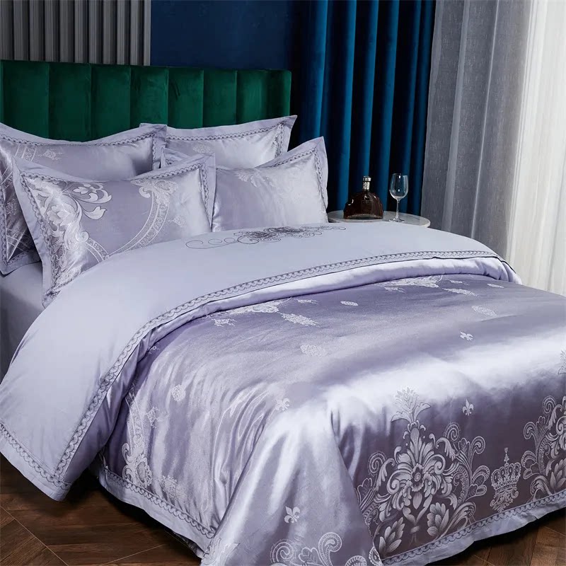 纯棉四件套全棉高档新款欧式贡缎提花被套棉床单轻奢高级感主卧室