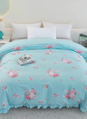 纯棉被套单件100全棉2024新款180x200蓝色200x230cm单双人被罩