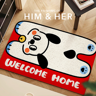 进门地垫入户门垫原创卡通门口可裁剪可爱玄关蹭土耐脏家用脚垫子