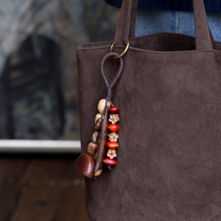 桃开运至原创手作新年祈愿挂件天然果壳种子手工编织汽车包包挂饰