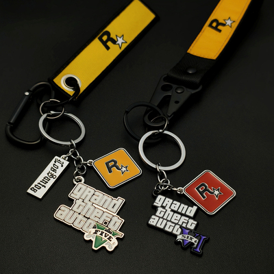 GTA5周边钥匙扣R星汽车钥匙扣链侠盗飞车金属挂件包挂饰防丢挂绳
