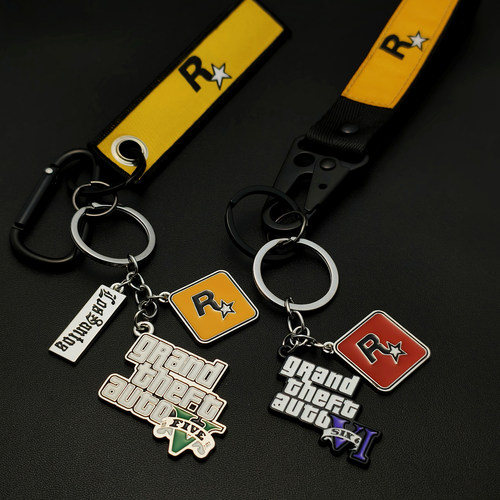 GTA5周边钥匙扣R星汽车钥匙扣链侠盗飞车金属挂件包挂饰防丢挂绳
