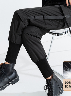 工装羽绒裤女冬外穿2023年时尚新款高腰显瘦加厚加绒保暖休闲棉裤