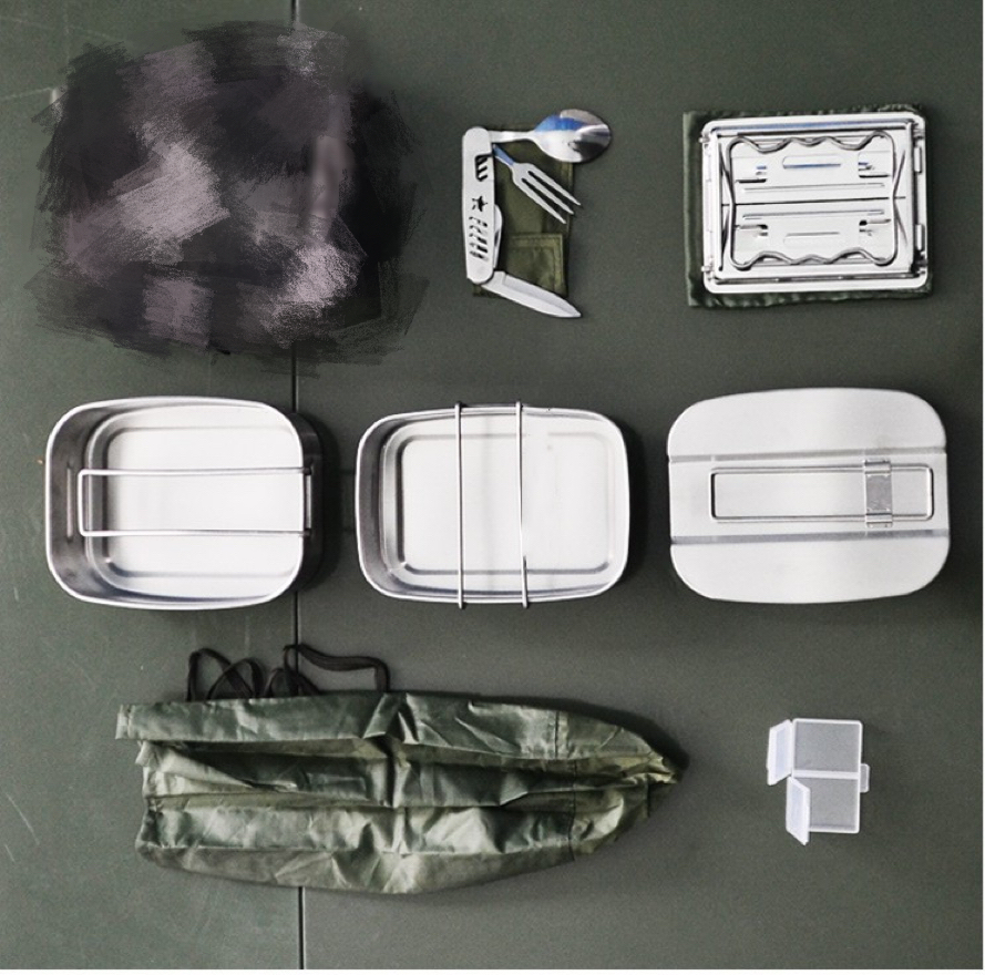 05式饭盒便携式野炊烧烤露营05饭盒不锈钢野外用品