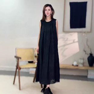 【夏小天】四经全罗香云纱无袖背心裙连衣裙 DLF-887148