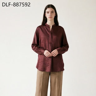 重磅香云纱高级上衣DLF 高定安可拉红长袖 26新款 887592 白厂丝