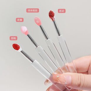 便携式多功能硅胶唇刷有盖防尘唇膜刷唇膏刷口红刷刷凡士林润唇膏
