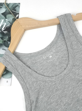 舒感莫代尔男士背心纯棉修身夏季薄青年内穿打底汗衫二股筋6401