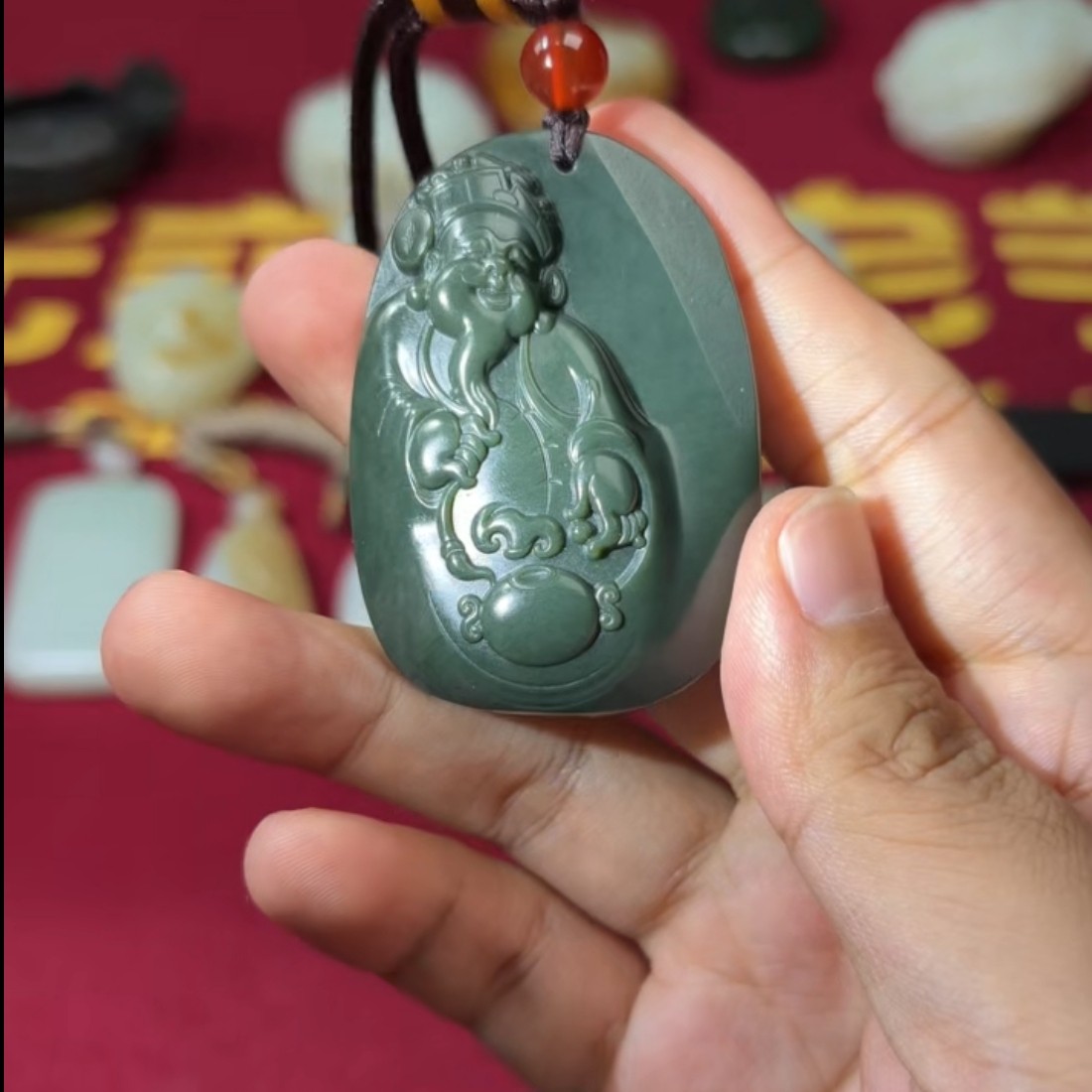 崔博玉雕大师专场新疆青玉籽料财神
