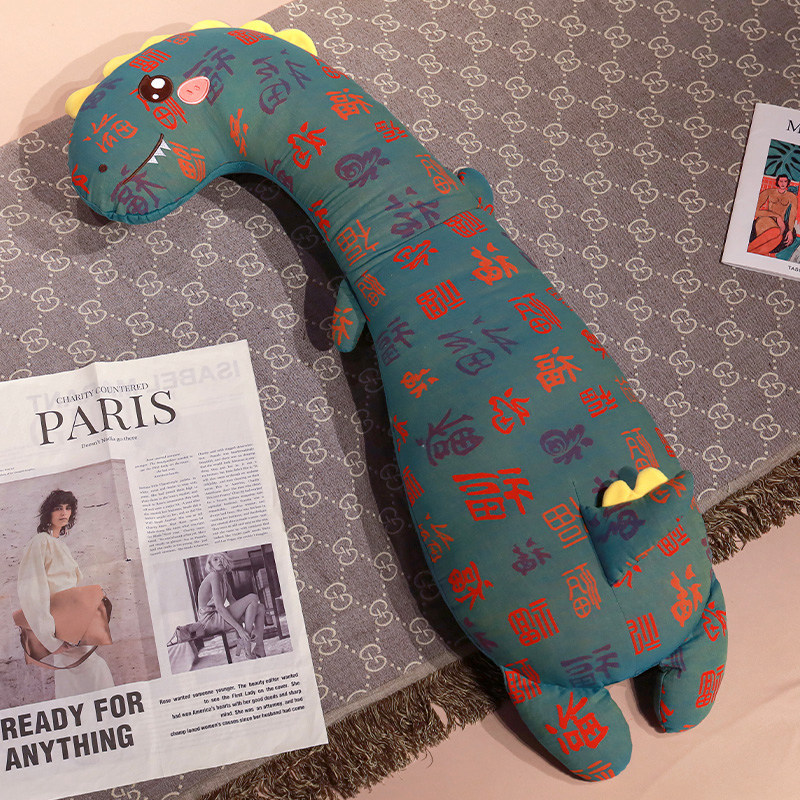 恐龙玩偶三层纱夹腿公仔抱枕