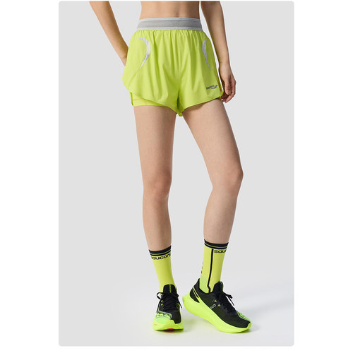 索康尼女子跑步运动双层短裤