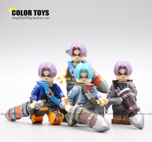 KT1020特兰克斯龙珠系列拼装积木人仔儿童益智玩具可爱摆件佩剑