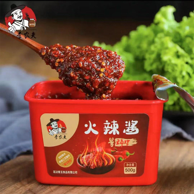 李农夫火辣椒酱500g延边特产炒年糕韩式石火锅辣锅朝鲜拌饭甜包邮
