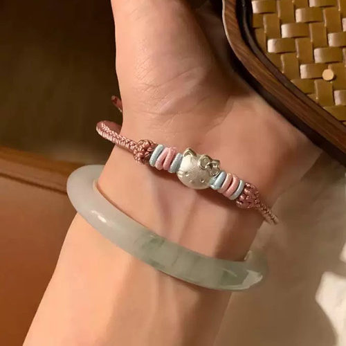 纯银手链足绳卡通女小朋