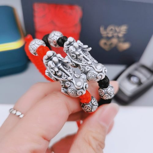 S纯银复古貔貅手链男女款