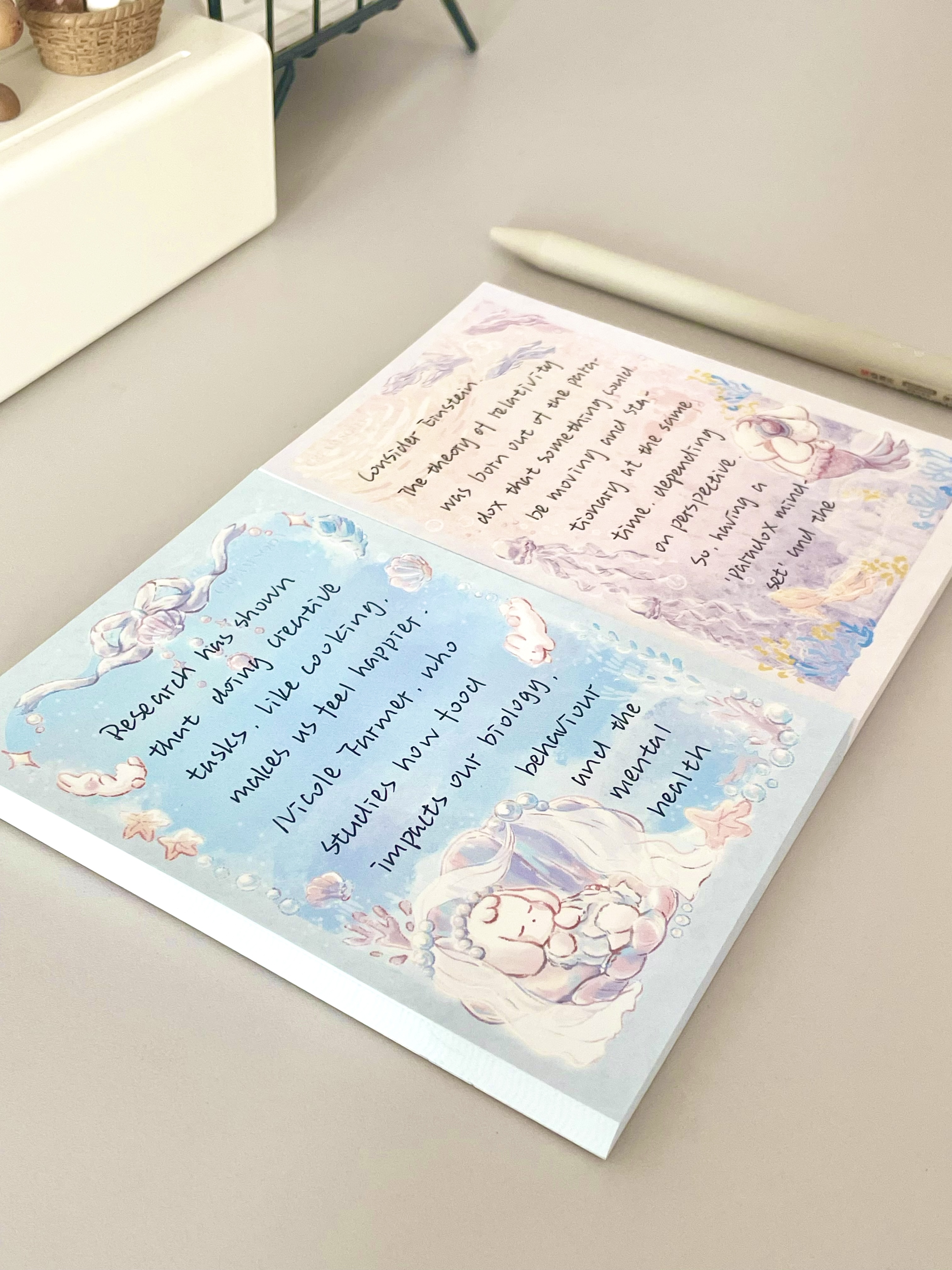 奶油苏打拍纸本手帐mini便签兔屿珍珠兔屿美人鱼