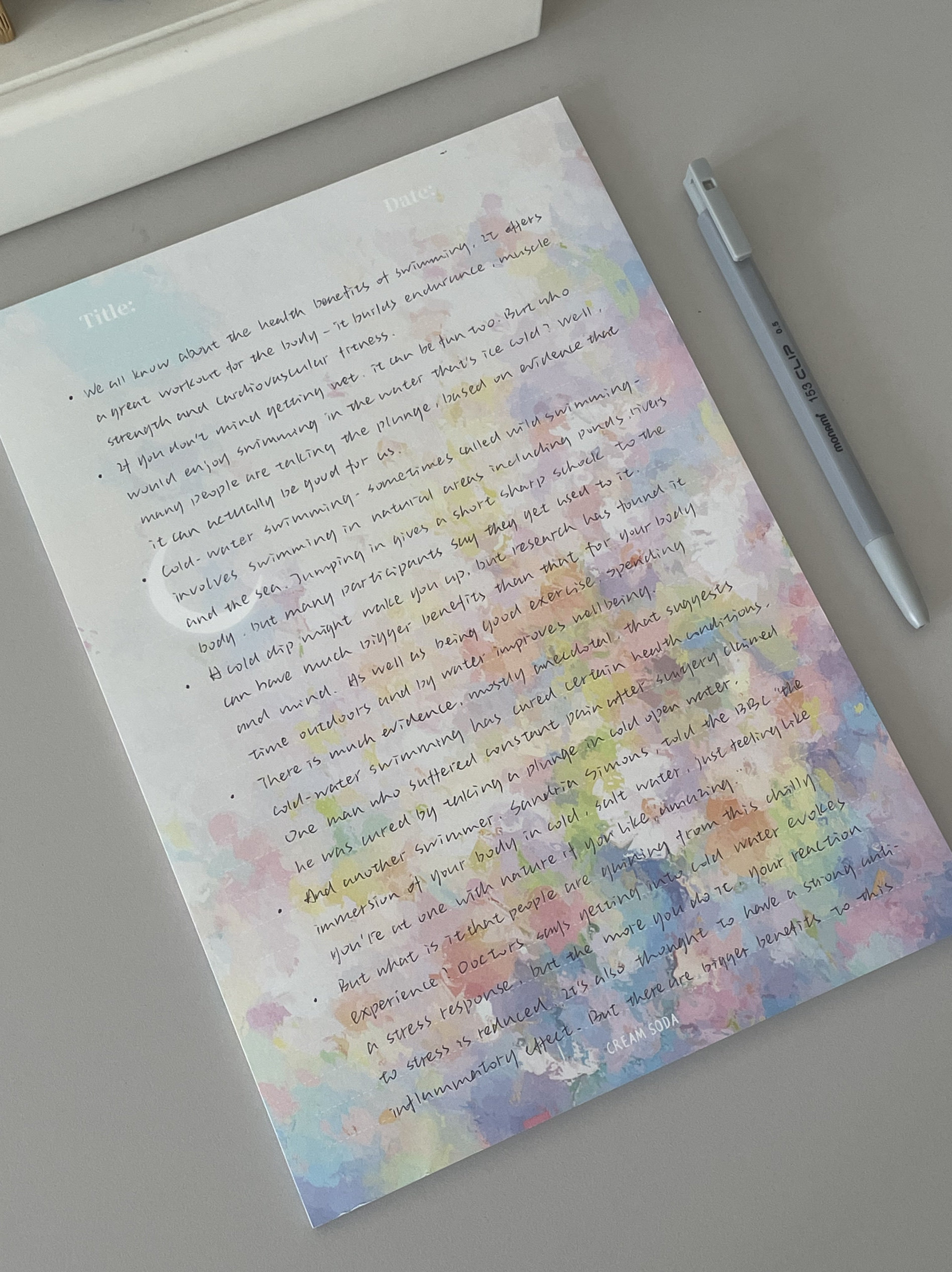 奶油苏打拍纸本学习纸可撕便签学习纸笔记本CREAMSODA幻彩琉璃