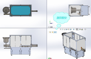 饮料自动上料罐装与旋盖一体机3d图纸非标定制设备设计3d非标出图