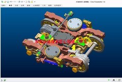 高速动车组动力转向架3D机械 三维 设计