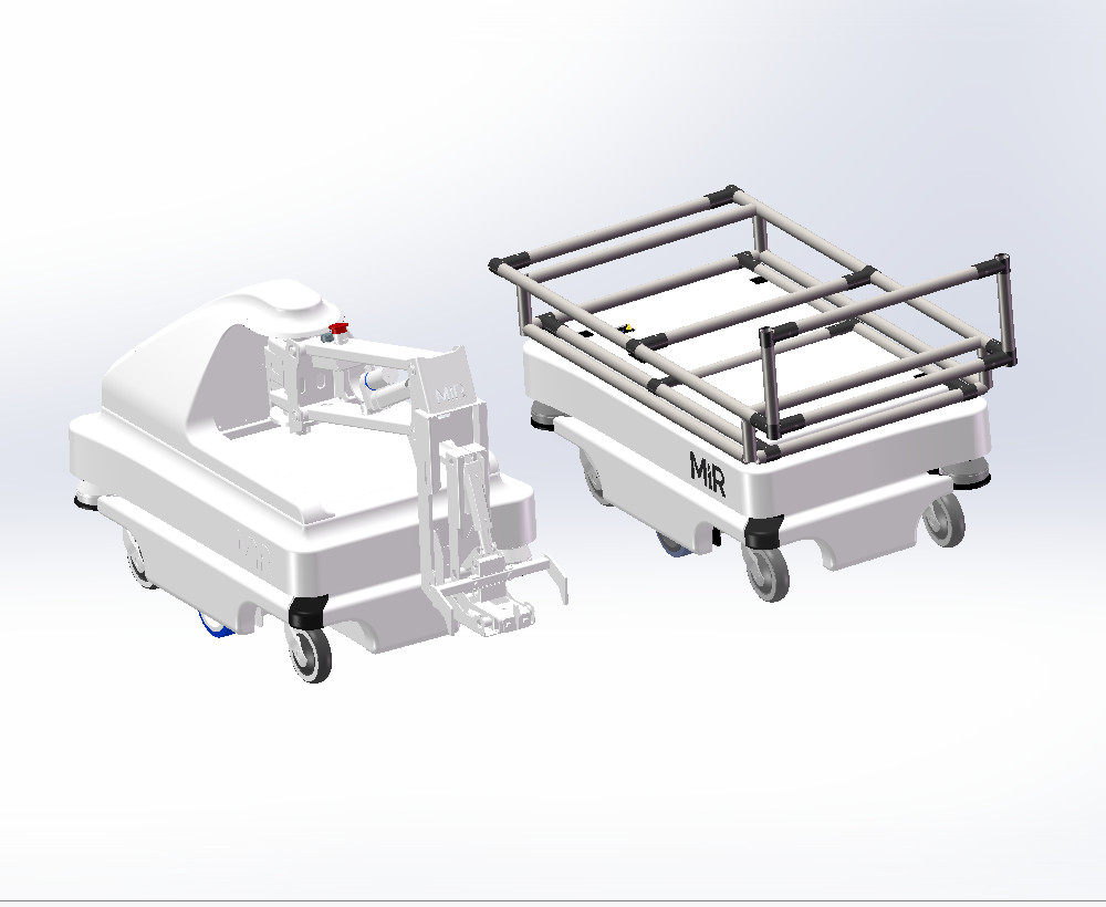 两套激光导航agv物流小车带牵引agv图纸智能agv三维模型