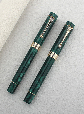 金豪100亚克力绿色明尖钢笔成人办公书写练字笔签字笔文具笔