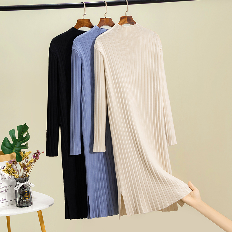 针织打底连衣裙女秋冬配大衣