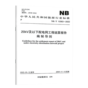 NB/T 10983—2022 20kV 及以下配电网工程结算报告编制导则