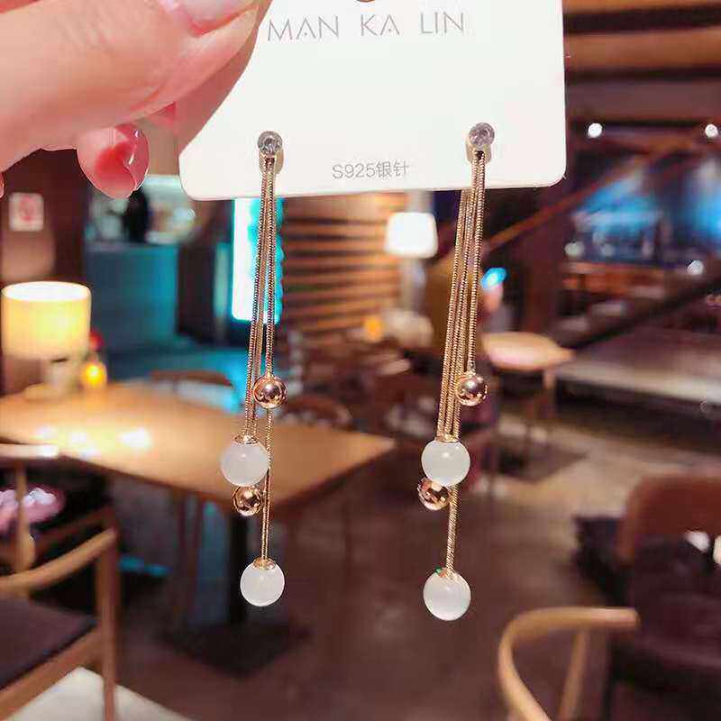 设计感流苏925银针耳坠女神范
