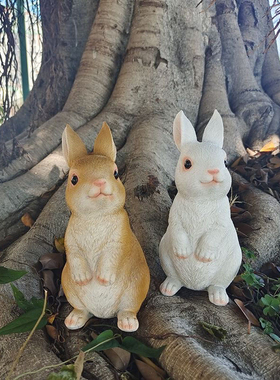 创意卡通可爱情侣兔子摆件庭院阳台户外小兔家居桌面造景动物装饰