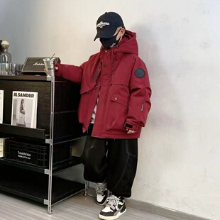 男童冬季连帽加厚羽绒服中大童保暖外套上衣韩版8858