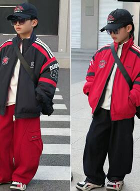 2026青少年冬季加棉外套中大童户外两面穿棒球服6090