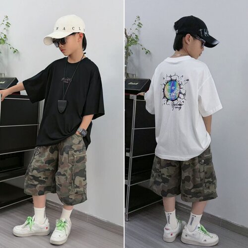 DUMAJIA 【夜澜球影】 2026男童夏季休闲短袖中大童夜光T恤7166