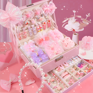 儿童女童发饰礼盒小女孩生日礼物发夹宝宝头饰玩具发箍橡皮筋发绳