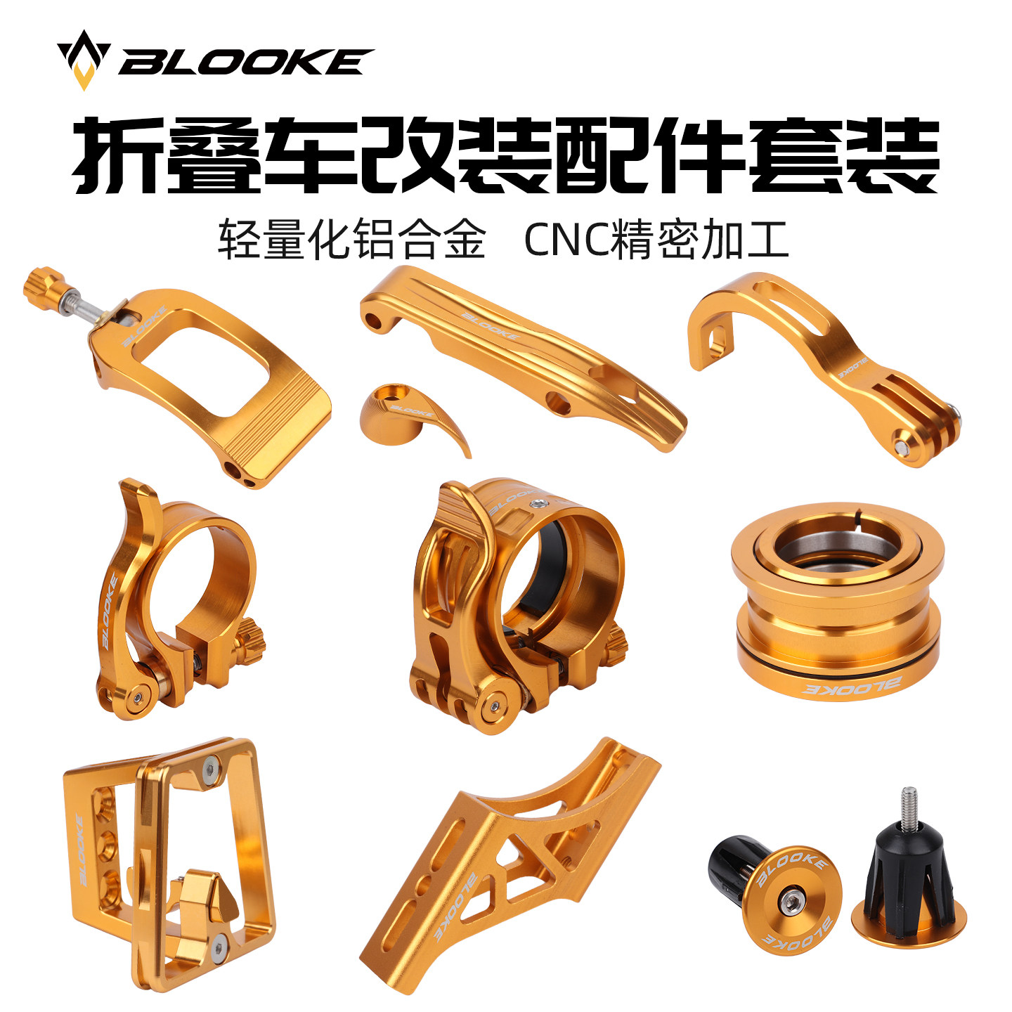 BLOOKE折叠车DIY套件大行P8 P10 D9风行升级改装全套心情件金色