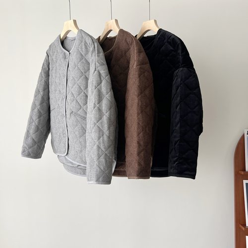 老钱风白鹅绒羽绒服廓形毛呢外套