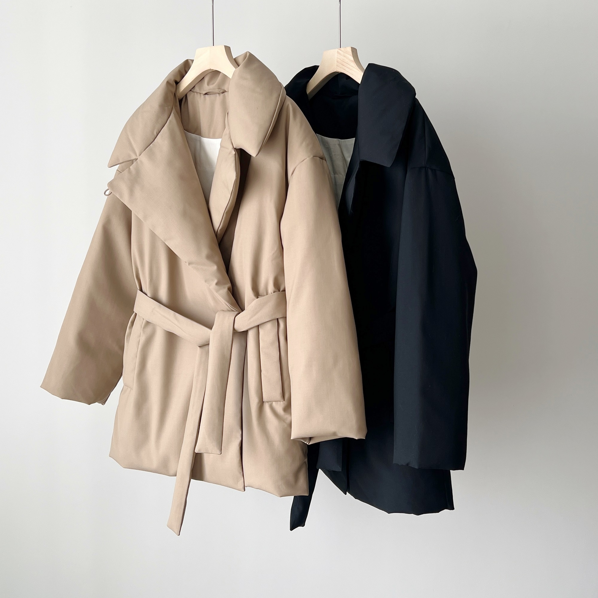 露珠丝光羊毛白鹅绒廓形羽绒服