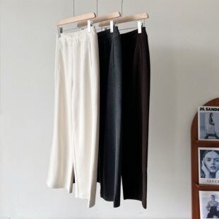 王炸裤型 弧形立裁 高腰醋酸羊绒混纺毛呢直筒休闲裤香蕉裤镰刀裤