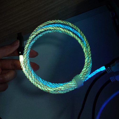 跑满40G的黑旋风雷电数据线 & 跑满8K的RGB数据线T七色流光 1.5m