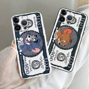 plus猫和老鼠iPhone12ProMax美元 max软胶6s 5s保护套 15手机壳7 XR汤姆情侣8Plus 适用苹果13 11Pro