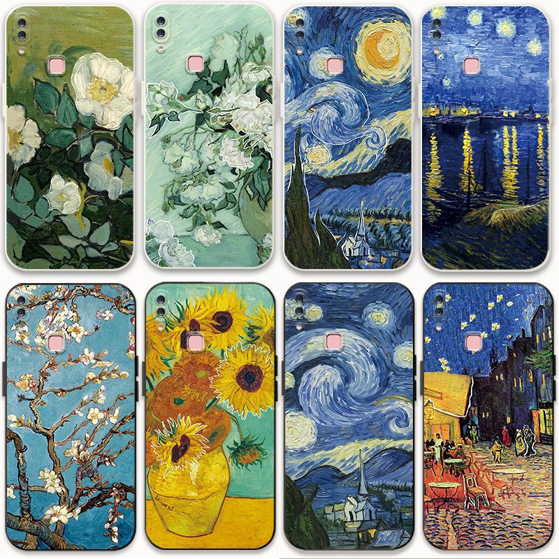 适用vivoY85手机壳viviy85梵高油