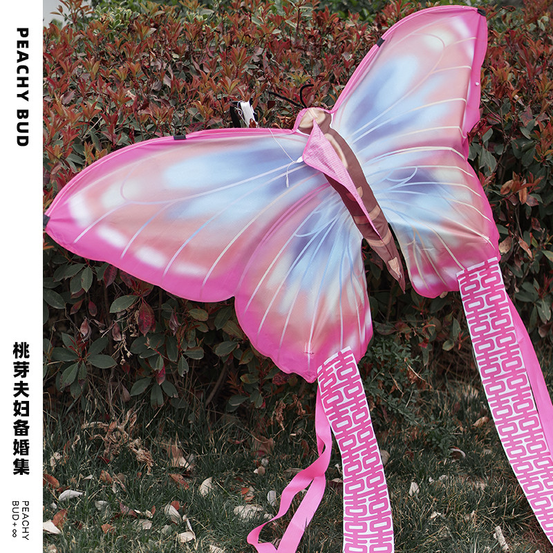 桃芽夫妇蝴蝶喜字风筝领证结婚拍照道具接亲游戏道具婚房布置