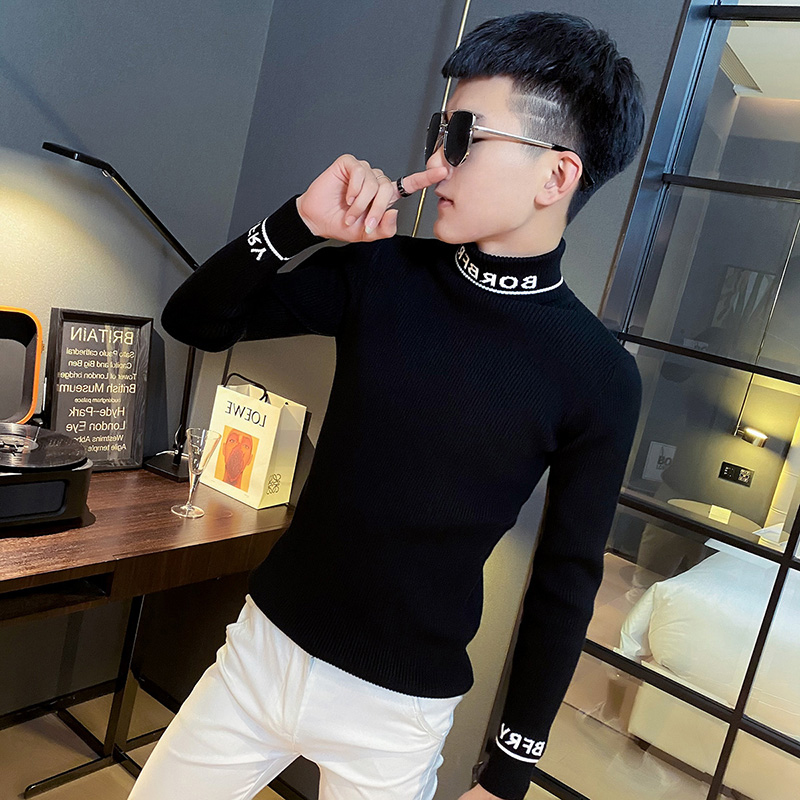 网红痞帅潮流韩版修身显瘦针织衫