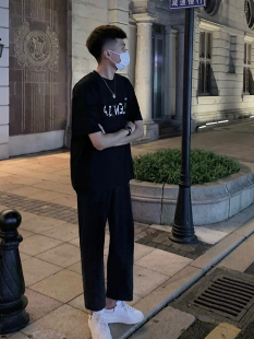 网红上衣日系穿搭潮流百搭半袖 夏季 T恤爆款 短袖 ins潮高街痞帅 男装