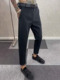 潮流修身 韩版 小脚裤 高级感黑色百搭休闲西装 子 春夏垂感西裤 裤 男士