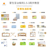 IC教室套装 蒙生蒙台梭利日常生活工作分区 早教教室布置AMI标准