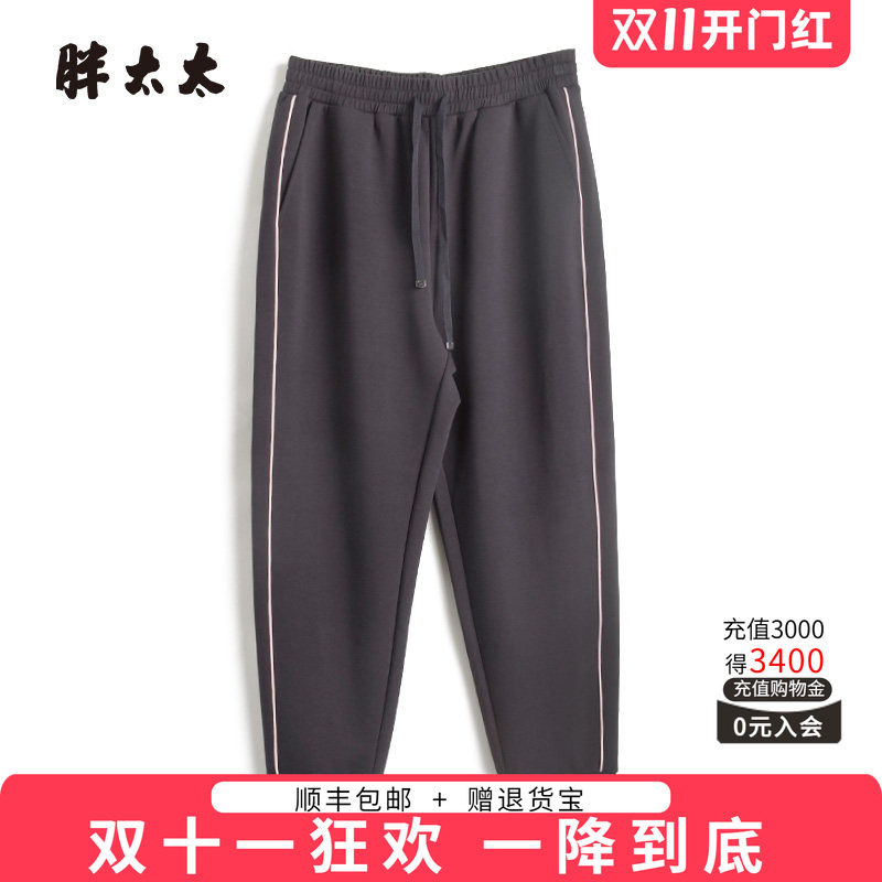 胖太太休闲裤松紧腰弹力