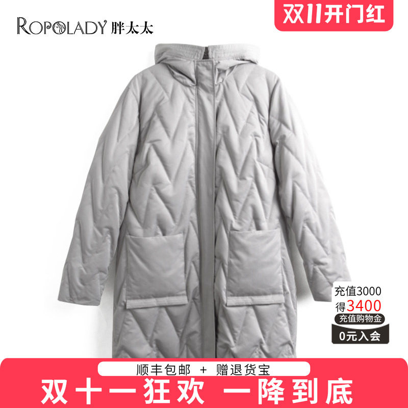 胖太太羽绒服适中休闲宽松纳格