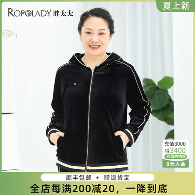 胖太太外套适中休闲宽松丝绒