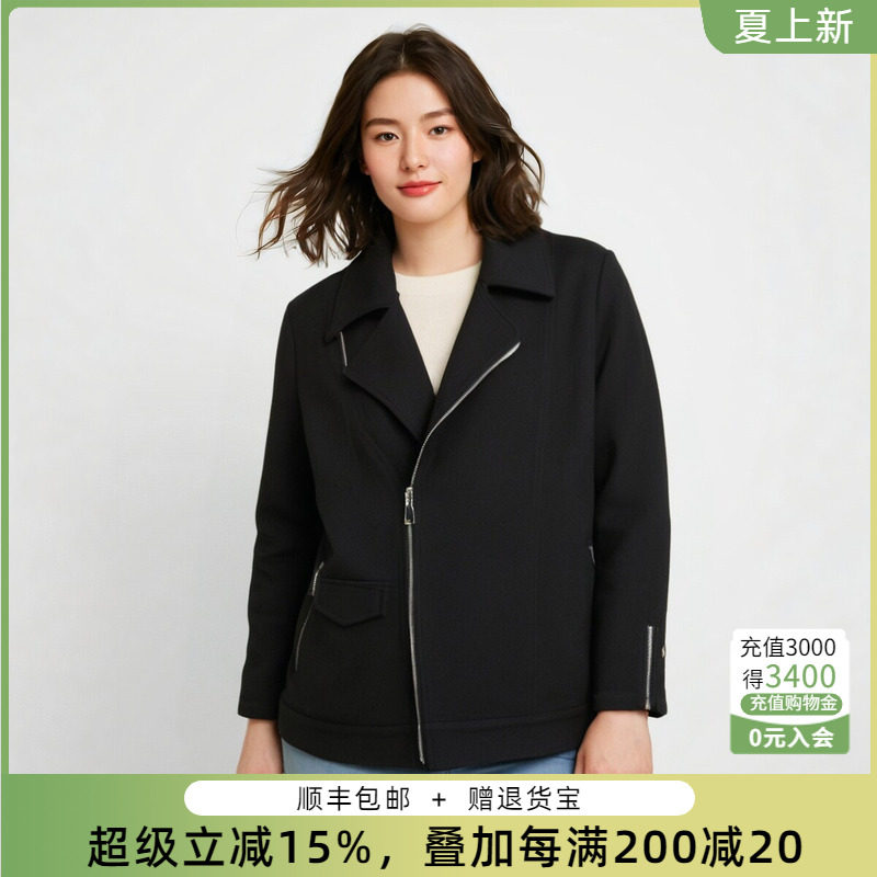 胖太太外套适中韩版宽松拉链